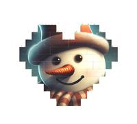 Puzzle de blocs de construction bonhomme de neige portant un chapeau personnalisé pour adultes, briques de construction 3D, blocs de cœur, briques fantaisie pour décoration d'intérieur, cadeau