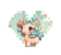 Puzzle de blocs de construction en forme d'animal mignon arc-en-ciel personnalisé pour adultes - Briques de construction 3D en forme de cœur - Briques fantaisie pour décoration d'intérieur - Cadeau