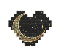 Puzzle de blocs de construction en forme de croissant de lune personnalisé pour adultes - Briques de construction 3D en forme de cœur - Briques fantaisie pour décoration d'intérieur