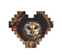 Puzzle de blocs de construction en forme de hibou avec trou d'arbre personnalisé pour adultes - Briques de construction 3D - Briques fantaisie pour décoration d'intérieur - Cadeau