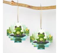 Puzzle de blocs de construction en losange - Grenouille dans un étang - 1 bloc de briques de construction pour adultes - Micro blocs de construction 3D - Lozenge - Décoration d'arbre de Noël - Cadeau