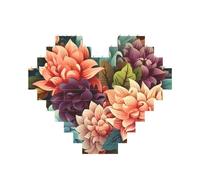Puzzle de blocs de construction - Fleurs comme arrière-plan - Puzzle de briques personnalisées pour adultes - Briques de construction 3D - Briques fantaisie pour décoration d'intérieur - Cadeau