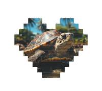 Puzzle de blocs de construction - Grande tortue et palmiers - Puzzle de briques personnalisées pour adultes - Briques de construction 3D - Briques fantaisie pour décoration d'intérieur