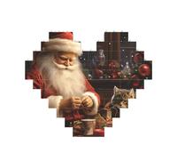 Puzzle de blocs de construction Père Noël à coudre arbre chat personnalisé pour adultes briques de construction 3D blocs de cœur briques puzzle briques fantaisie pour décoration d'intérieur cadeau