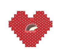 Puzzle de blocs de construction rouges à pois hérisson personnalisés pour adultes - Briques de construction 3D en forme de cœur - Briques fantaisie pour décoration d'intérieur