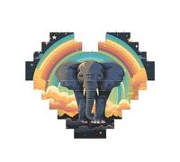 Puzzle de blocs de construction : un éléphant mignon personnalisé pour adultes - Briques de construction 3D en forme de cœur - Briques fantaisie pour décoration d'intérieur