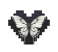 Puzzle de blocs de construction : un papillon noir et blanc personnalisé pour adultes - Briques de construction 3D - Briques de briques fantaisie pour décoration d'intérieur