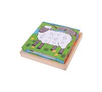 Puzzle de blocs en bois Animaux de la ferme
