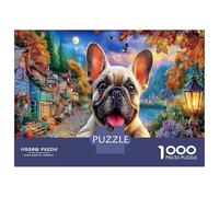 Puzzle de Bouledogue Français pour Adultes 1000 Pièces en Papier Recyclé, Arrière - Plan Joyeux, Cadeau Amusant & Activité Maison, Jeu Familial Stimulant, 52x38cm