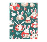 Puzzle de briques d'art 3D 141 pièces - Puzzle créatif à faire soi-même - Blocs de construction lapin imprimés