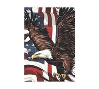 Puzzle de briques d'art 3D à faire soi-même - Blocs de construction créatifs - Décoration de bureau amusante - Aigle avec imprimé drapeau américain - 37 pièces