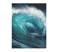 Puzzle de briques d'art 3D de 141 pièces - Puzzle créatif à faire soi-même - Belles vagues de l'océan imprimées