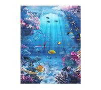 Puzzle de briques d'art 3D de 141 pièces - Puzzle créatif à faire soi-même - Blocs de construction colorés sur le thème de l'océan