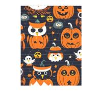 Puzzle de briques d'art 3D de 141 pièces - Puzzle créatif à faire soi-même - Blocs de construction d'Halloween hibou fantôme citrouille imprimé