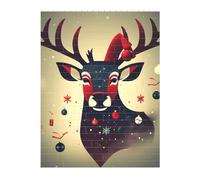 Puzzle de briques d'art 3D de 141 pièces, puzzle créatif à faire soi-même, blocs de construction, image de cerf de Noël imprimée