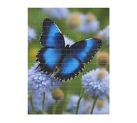 Puzzle de briques d'art 3D de 141 pièces, puzzle créatif à faire soi-même, blocs de construction imprimés papillon bleu