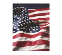 Puzzle de briques d'art 3D de 141 pièces - Puzzle créatif à faire soi-même - Blocs de construction pompiers - Drapeau américain imprimé