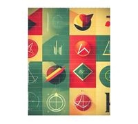 Puzzle de briques d'art 3D de 141 pièces, puzzle créatif à faire soi-même, blocs de construction, symboles mathématiques imprimés