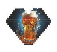 Puzzle de briques de construction en forme de cœur avec impression mousse de bière