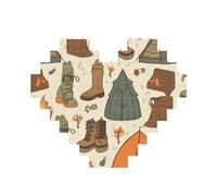 Puzzle de briques de construction en forme de cœur avec motif de feu de camp pour adultes - Micro blocs de construction 3D pour décoration d'intérieur