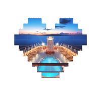 Puzzle de briques en forme de cœur pour fête de piscine, bateau de croisière, puzzle photo personnalisé pour adultes, micro blocs de construction 3D pour décoration d'intérieur