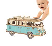Puzzle de Bus en Bois - Jouet de Construction 3D Tour, kit d'assemblage éducatif | Modèle de véhicule en Bois créatif, Ensemble de Puzzle d'artisanat de Bus