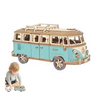 Puzzle de Bus en Bois pour, Puzzles en Bois 3D, Jouet de modèle de Tourisme, Jouet de Construction en Bois Holiday Joy, Jouet de Tourisme, décoration de la Maison esthétique