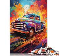 Puzzle de Camion psychédélique coloré, matériaux respectueux de l'environnement, Puzzle en Carton 100% recyclé pour Femmes et Hommes, Cadeau Unique, 1000 pièces (75 x 50 cm)