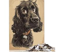 Puzzle de Caricature Cocker Spaniel pour Adultes, 1000 Pièces, Puzzles en Papier pour Adultes et Adolescents, Jouets de Puzzle pour Décoration de la Maison, 38x26cm/1000 Pièces