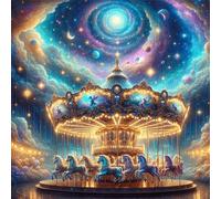 Puzzle de Carrousel Fantastique pour Adultes,35 pièces,12x12 cm Puzzle de Bricolage Artistique pour Décoration de la Maison, Jeu éducatif Challenge Toy Puzzles pour Adultes