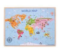 Puzzle de carte du monde en bois