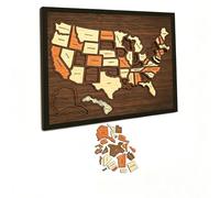 Puzzle de Cartes des états-Unis en Bois, Points de repère Polyvalents, Carte de Voyage en liège, Jouet interactif d'apprentissage de la géographie pour la décoration de la Maison, Remarques