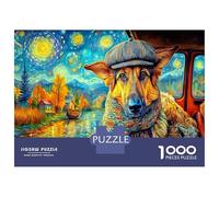 Puzzle de Casse-tête de Berger Allemand en Papier épais, Profil de Berger Allemand, Gros Plan étoilé, Coffret, Jouet éducatif pour Enfants, 38x26cm/1000pcs