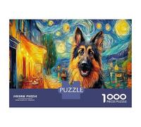 Puzzle de Casse-tête de Berger Allemand en Papier épais, Profil de Berger Allemand, Gros Plan étoilé, Coffret, Jouet éducatif pour Enfants, 52x38cm/1000pcs