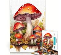 Puzzle de Champignons Aquarelle pour Adolescents,1000 pièces,Jeu de mémoire Amusant,Surface Lisse sans bavures,Cadeau d'anniversaire,Casse-tête (38x26cm)