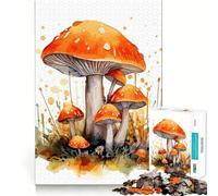 Puzzle de Champignons Aquarelle pour Adultes,1000 pièces,Jeu de mémoire,découpe Laser pour Un Assemblage Parfait,Cadeau Unique pour soulager Le Stress (50x75cm)
