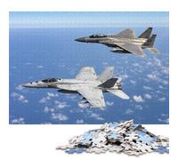 Puzzle de Chasseur Militaire F15 FA18E, 500 pièces, pour Adultes, en Bois, Amusant en Famille, 500 pièces (52 x 38 cm)