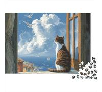 Puzzle de Chat Adorable, idéal pour Les Jeux en Famille, idéal pour Les Cadeaux d'anniversaire, avec Une difficulté et Un défi élevés, 300 pièces (40 x 28 cm)