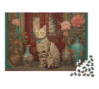 Puzzle de Chat Adorable, idéal pour Les Jeux en Famille, idéal pour Les Cadeaux d'anniversaire, avec Une difficulté et Un défi élevés, 1 000 pièces (75 x 50 cm)