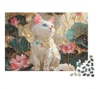 Puzzle de Chat Adorable pour Toute la Famille, idées Cadeaux pour Hommes et Femmes, 1 000 pièces Uniques (75 x 50 cm)
