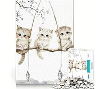Puzzle de Chat Aquarelle 1000 pièces à reconstituer,Jeu Amusant et sans bavures,pièces nettes et découpées,Jeu Portable et idéal pour Les Voyages (50x75cm)