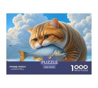 Puzzle de Chat avec Animaux dodus interactif Familial 1000 pièces, éducatif pour Enfants et Adultes, Loisirs Britanniques & Exercice cérébral 70x50cm/1000 pièces