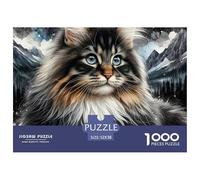 Puzzle de Chat avec Animaux dodus interactif Familial 1000 pièces, éducatif pour Enfants et Adultes, Loisirs Britanniques & Exercice cérébral 52x38cm/1000 pièces