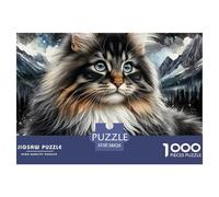 Puzzle de Chat avec Animaux dodus pour intérieur d'hiver 1000 pièces, éducatif pour Enfants et Adultes, Douce Heure familiale au Royaume-Uni & entraînement cognitif 38x26cm/1000 pièces