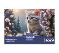 Puzzle de Chat avec Animaux dodus pour intérieur d'hiver 1000 pièces, éducatif pour Enfants et Adultes, Douce Heure familiale au Royaume-Uni & entraînement cognitif 38x26cm/1000 pièces