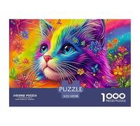 Puzzle de Chat avec Animaux dodus pour Maison chaleureuse 1000 pièces, Jouet éducatif pour Enfants et Adultes, Loisirs familiaux Britanniques & Stimulation cérébrale 52x38cm/1000 pièces