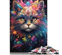 Puzzle de Chat Exotique et coloré, Puzzle rectangulaire en Papier Amusant pour Toute la Famille, pour garçon ou Fille, Cadeaux de Noël, 1000 pièces (75 x 50 cm)