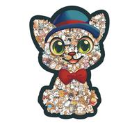 Puzzle De Chat - Jeux en Bois Colorés en Forme d'animal,Puzzle De Coloriage avec Chats,pour Petite Amie Garçons Filles Jeunes Adolescentes Famille Amis