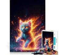 Puzzle de Chat Super-héros pour Adolescents, 1000 pièces, Jeu de logique et de réflexion, Calme et Amusant, Bords Lisses, Cadeau d'anniversaire 38x52cm