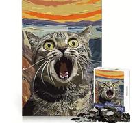 Puzzle de Chats aux Expressions Amusantes pour Adultes 1000 pièces Développe la Concentration et la capacité de Concentration Amusant et Anti-Stress Idéal pour Noël (50x75cm)